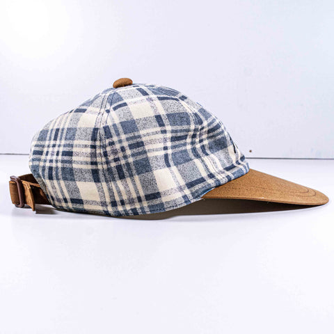 The Golfing World Long Brim Plaid Hat Dunlop Head Wear Made in Japan