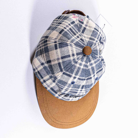 The Golfing World Long Brim Plaid Hat Dunlop Head Wear Made in Japan