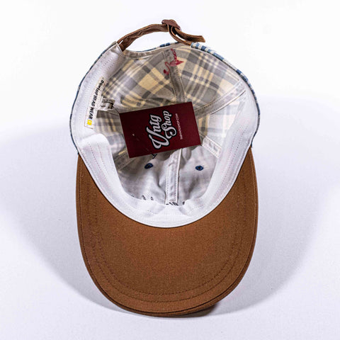 The Golfing World Long Brim Plaid Hat Dunlop Head Wear Made in Japan