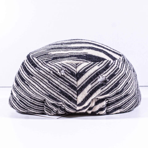 Missoni Wool Zebra Print Military Cadet Hat Distressed