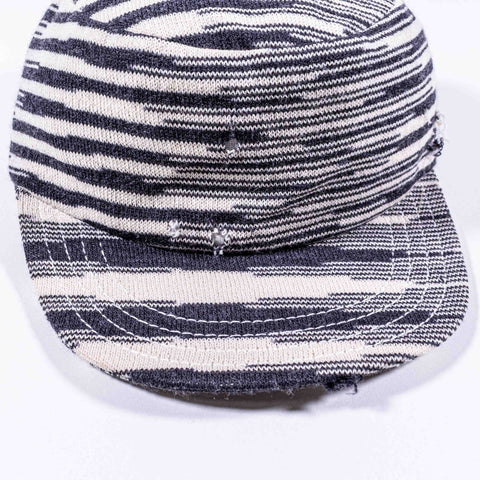 Missoni Wool Zebra Print Military Cadet Hat Distressed