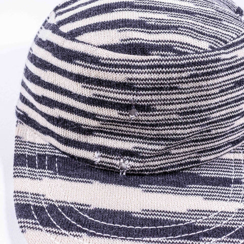 Missoni Wool Zebra Print Military Cadet Hat Distressed