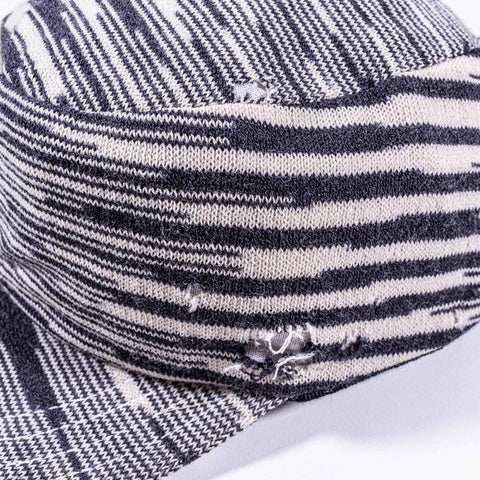 Missoni Wool Zebra Print Military Cadet Hat Distressed