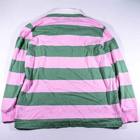 Polo Ralph Lauren Pink Green Striped Rugby Shirt