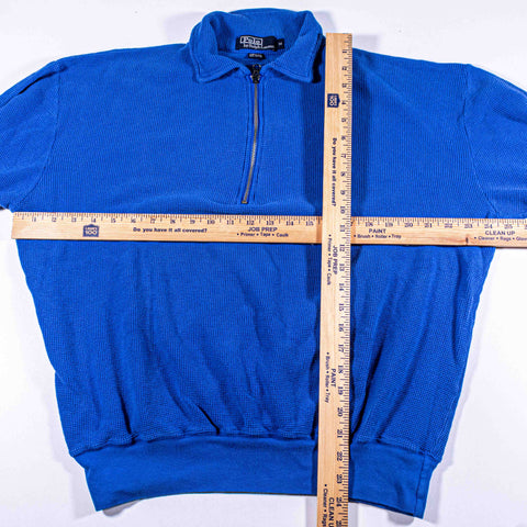 Polo Ralph Lauren Collared Waffle 1/4 Zip Pullover Made in USA