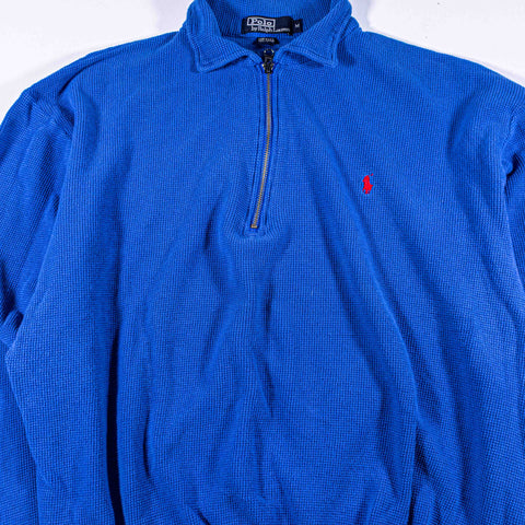 Polo Ralph Lauren Collared Waffle 1/4 Zip Pullover Made in USA
