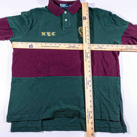 Polo Ralph Lauren NYC Lion Crest Striped Rugby Shirt