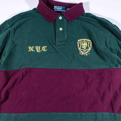 Polo Ralph Lauren NYC Lion Crest Striped Rugby Shirt