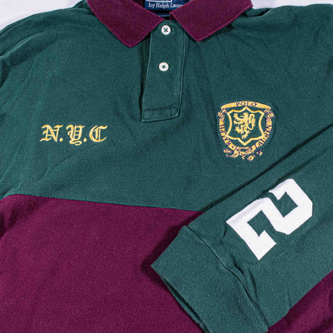 Polo Ralph Lauren NYC Lion Crest Striped Rugby Shirt