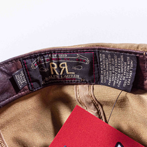RRL Double RL Ralph Lauren Two Tone Leather Strap Hat Made in USA