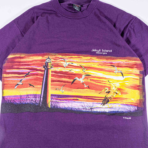 Lighthouse Seagull Jekyll Island Georgia AOP T-Shirt