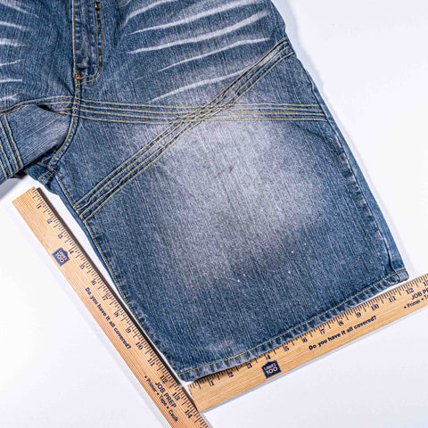Akademiks Baggy Wide Leg Jean Short Jorts