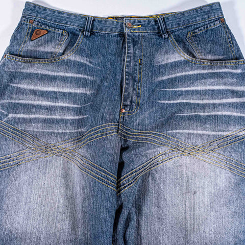 Akademiks Baggy Wide Leg Jean Short Jorts