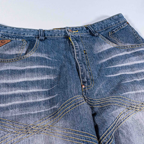 Akademiks Baggy Wide Leg Jean Short Jorts