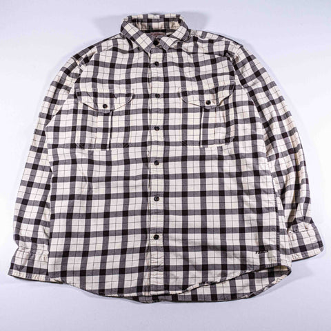 Filson Lightweight Alaskan Guide Shirt Cream Deep Brown