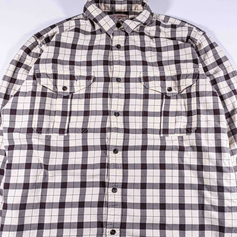 Filson Lightweight Alaskan Guide Shirt Cream Deep Brown