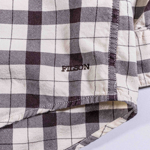 Filson Lightweight Alaskan Guide Shirt Cream Deep Brown