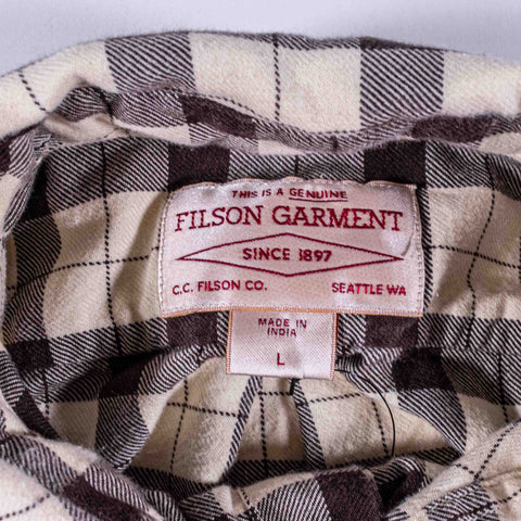 Filson Lightweight Alaskan Guide Shirt Cream Deep Brown