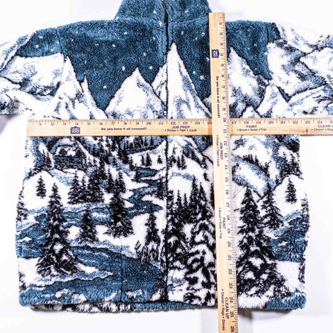 Black Mountain Wilderness Nature Forest AOP Fleece Jacket