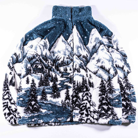 Black Mountain Wilderness Nature Forest AOP Fleece Jacket