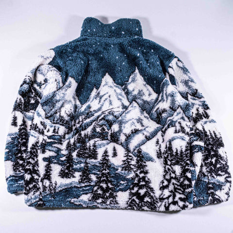 Black Mountain Wilderness Nature Forest AOP Fleece Jacket