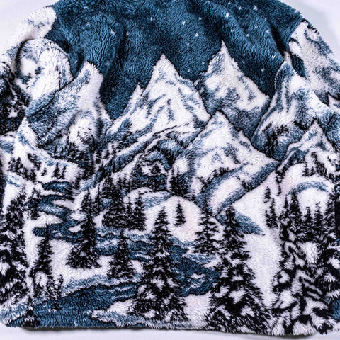 Black Mountain Wilderness Nature Forest AOP Fleece Jacket