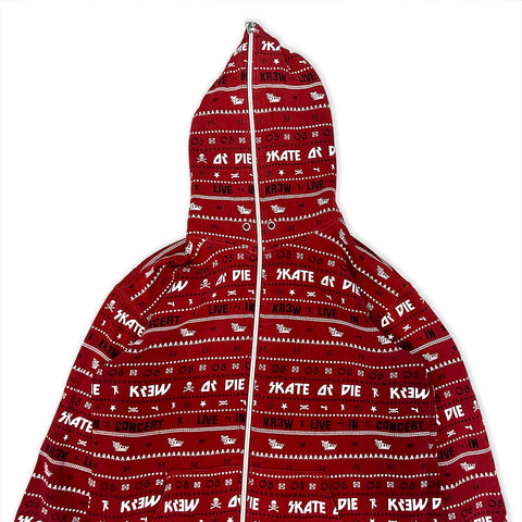 KREW Terry Kennedy Skate or Die Full Zip Hoodie Sweatshirt