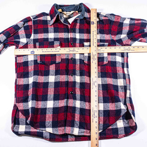 Woolrich Checkered Plaid Wool Flannel Shirt Shacket Made in USA