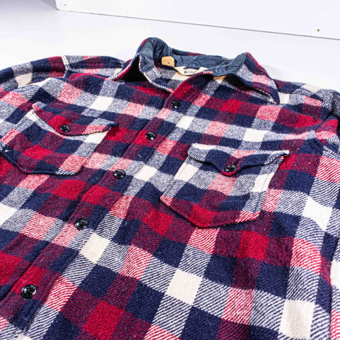 Woolrich Checkered Plaid Wool Flannel Shirt Shacket Made in USA