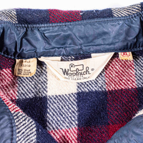 Woolrich Checkered Plaid Wool Flannel Shirt Shacket Made in USA
