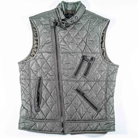 Ralph Lauren Black Label Quilted Riders Vest Gillet Asymetrical