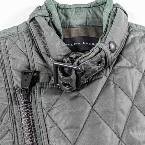 Ralph Lauren Black Label Quilted Riders Vest Gillet Asymetrical