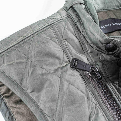 Ralph Lauren Black Label Quilted Riders Vest Gillet Asymetrical