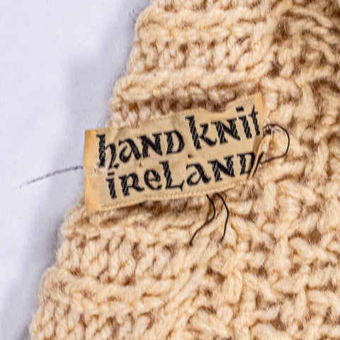 Hand Knit Irish Wool Cable Knit Fisherman Cardigan Sweater
