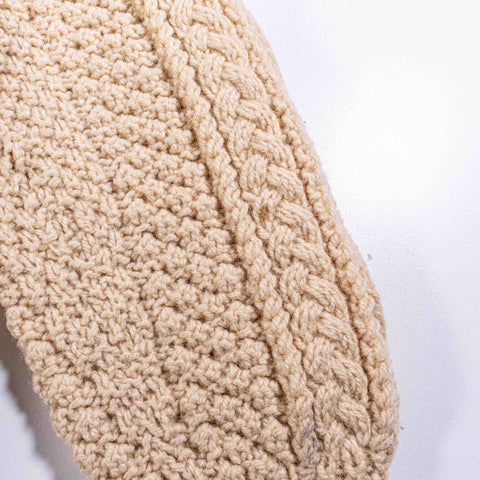 Hand Knit Irish Wool Cable Knit Fisherman Cardigan Sweater