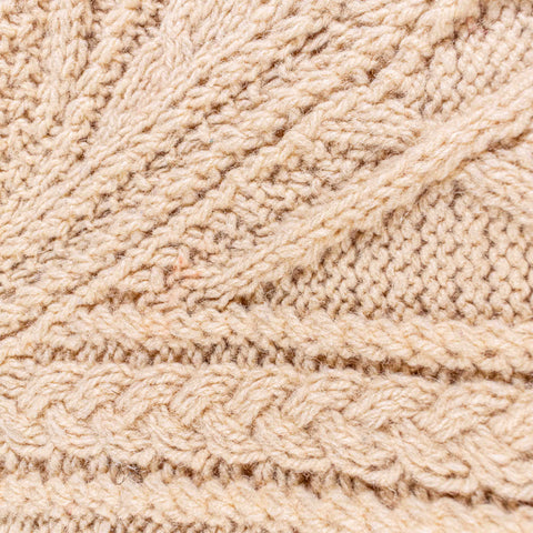 Hand Knit Irish Wool Cable Knit Fisherman Cardigan Sweater