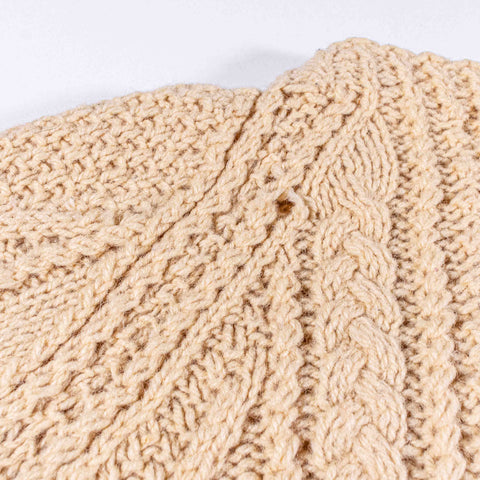 Hand Knit Irish Wool Cable Knit Fisherman Cardigan Sweater