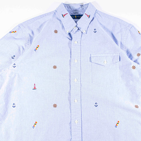 Polo Ralph Lauren Nautical Embroidered Short Sleeve Oxford Shirt