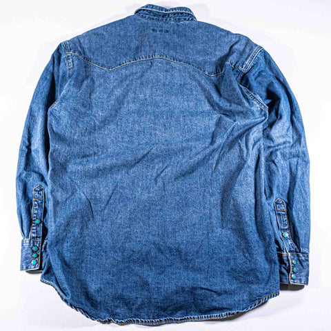 Stetson Turquoise Snap Western Denim Shirt