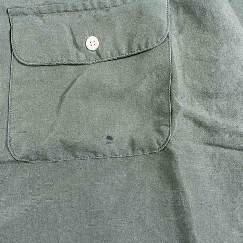 GAP Linen Rayon Loop Collar Camp Shirt Rockabilly