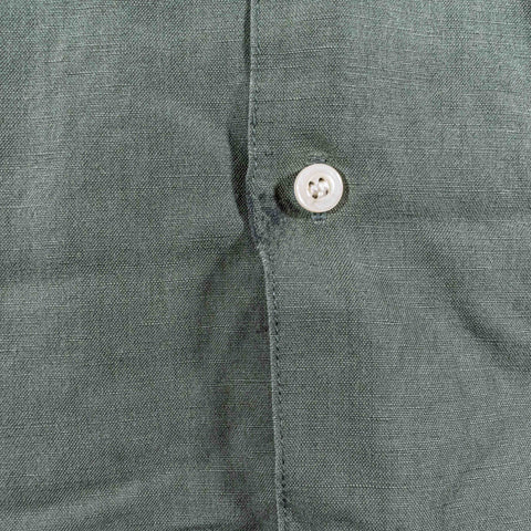GAP Linen Rayon Loop Collar Camp Shirt Rockabilly