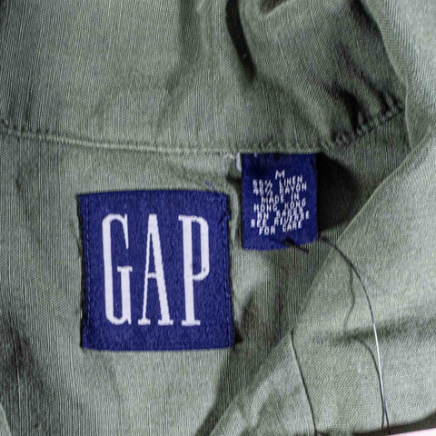 GAP Linen Rayon Loop Collar Camp Shirt Rockabilly