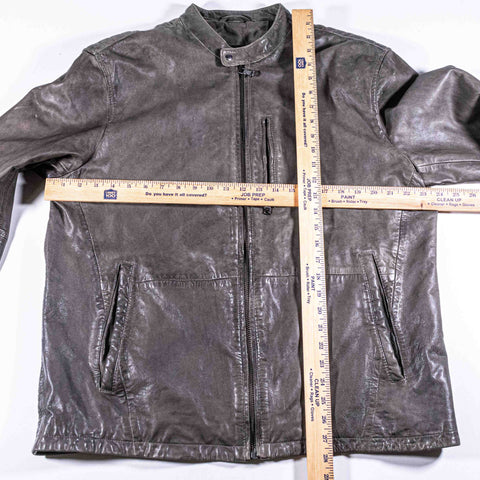 John Varvatos Sheep Skin Leather Moto Cafe Racer Jacket