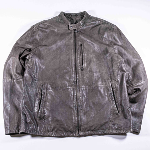 John Varvatos Sheep Skin Leather Moto Cafe Racer Jacket