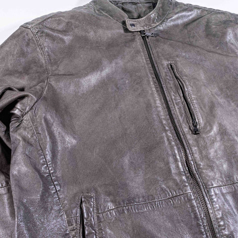 John Varvatos Sheep Skin Leather Moto Cafe Racer Jacket