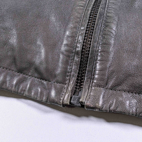 John Varvatos Sheep Skin Leather Moto Cafe Racer Jacket