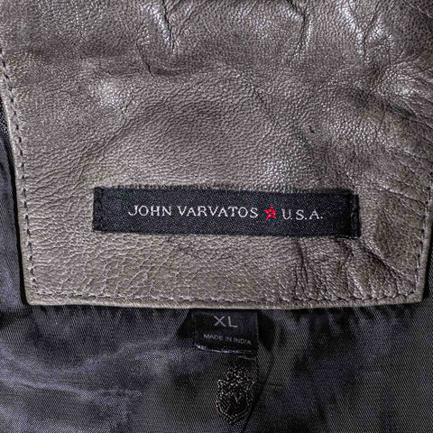 John Varvatos Sheep Skin Leather Moto Cafe Racer Jacket