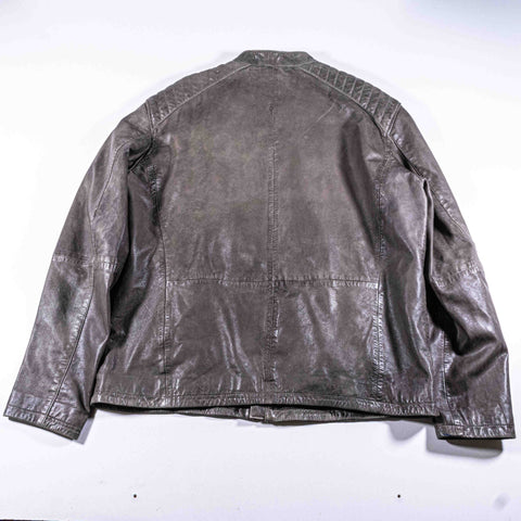 John Varvatos Sheep Skin Leather Moto Cafe Racer Jacket