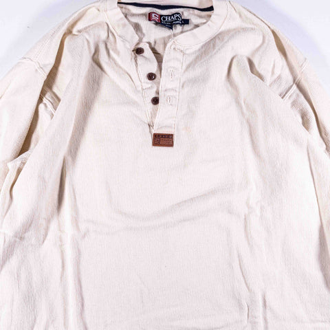 Chaps Ralph Lauren Ribbed Henley Long Sleeve T-Shirt