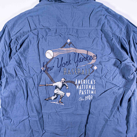New York Yankees Embroidered Camp Shirt LEE Sport MLB